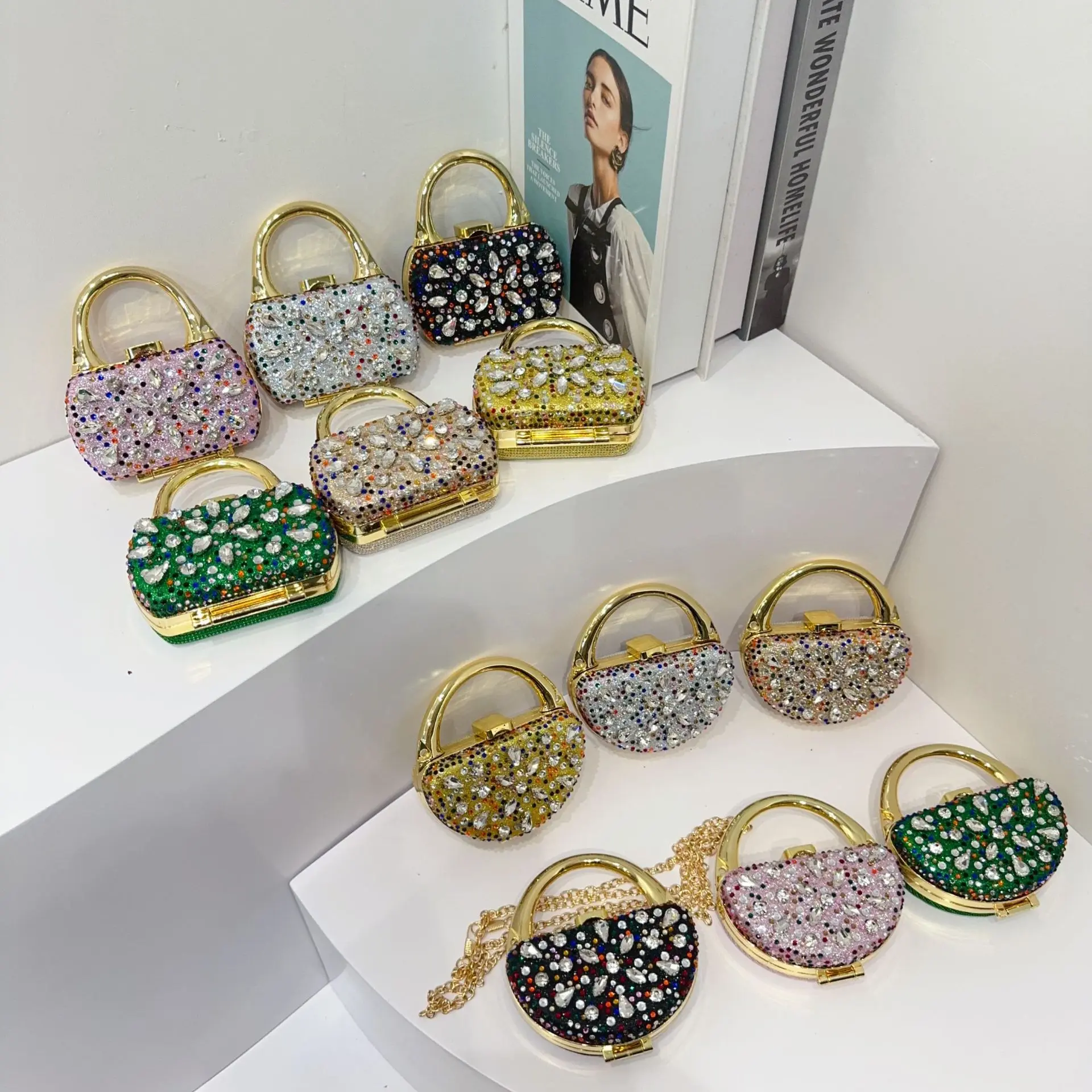 Mini Bag Lipstick Pack Women's 2025 New Diamond Crossbody Bag Decoration Bag Children's Bags Women's Bag