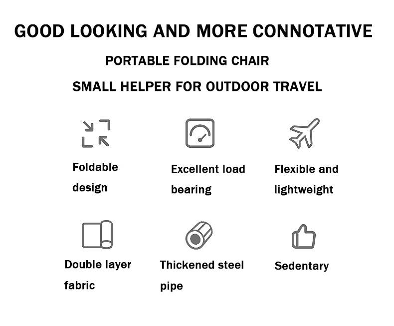 Product Introduction of Outdoor Foldable Chair Camping Portable Fishing Chair Light Beach Chair Leisure Folding Recliner Foldable Camping Chair Support 150kg Portable Folding Beach Fishing Chair Outdoor Tools Strong High Beach Seat Unisex Camping Chair 15