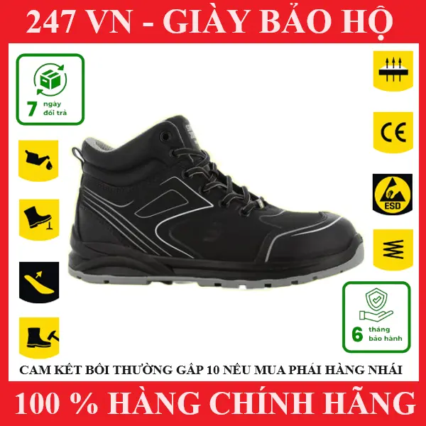 Giày Bảo Hộ Lao Động Safety Jogger CADOR S3 MID, Trọng Lượng Nhẹ, Chống Dập Ngón, Chống Trơn Trượt 0