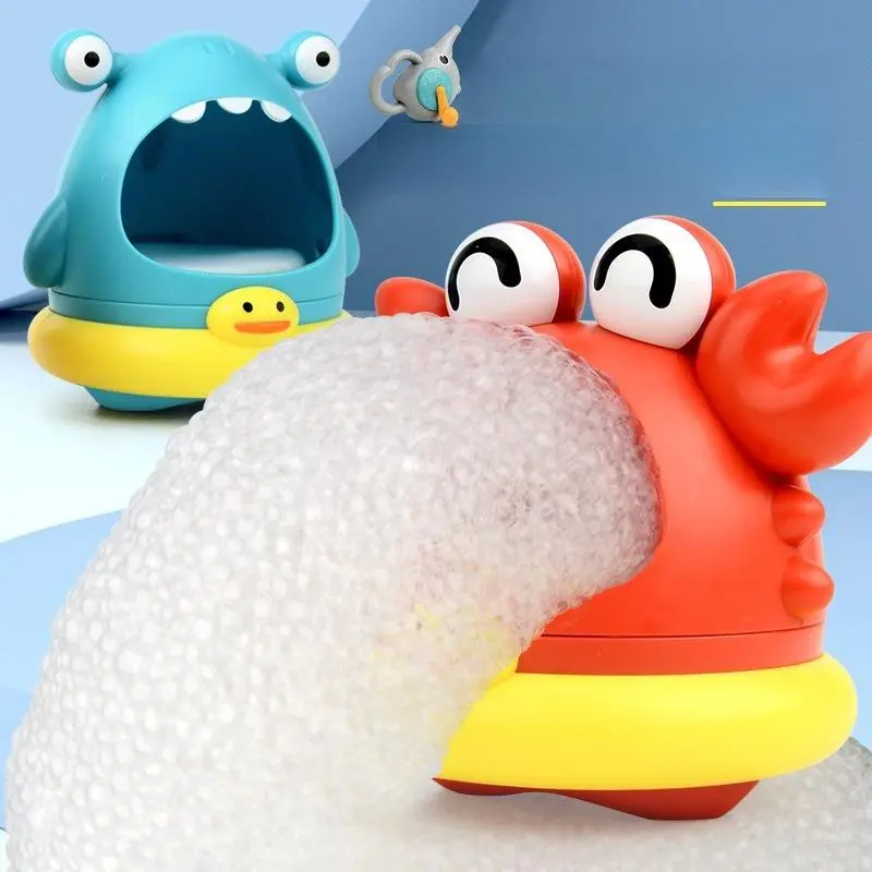 Crab & Shark Design Bubble Blower Toy, Cartoon Crab & Shark Bubble Maker Toy, Bubble Making Machine Toy, Sensory 0