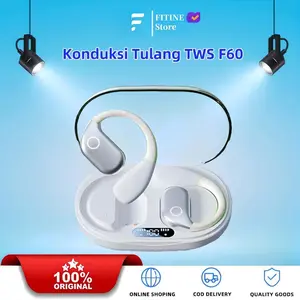 TWS F60 Headset Bluetooth Nirkabel Bluetooth v5.3 Konduksi Tulang Kualitas Suara HI-FI Headset Olahraga Cerdas Bluetooth
