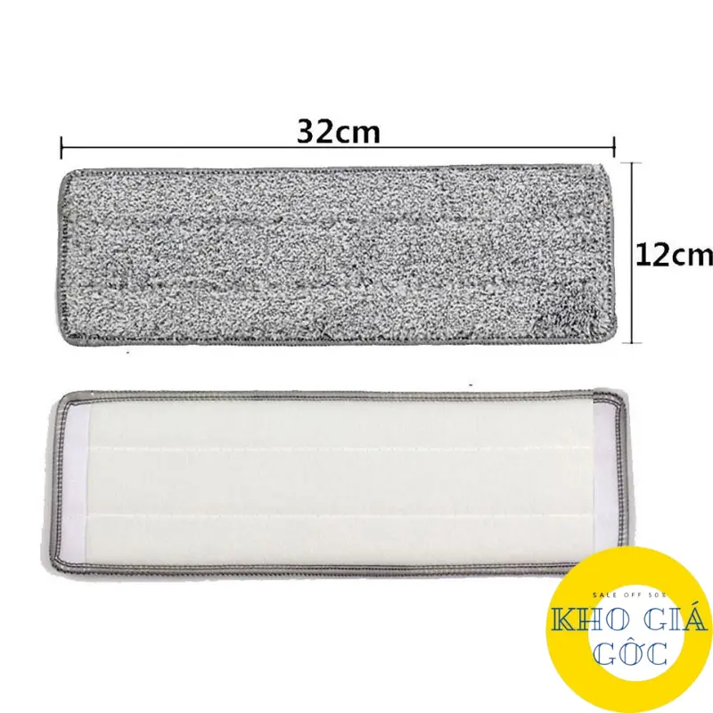 Bông lau nhà thay thế Bông lau miếng lau nhà thay thế cho cây lau nhà tự vắt SIZE 12x32cm