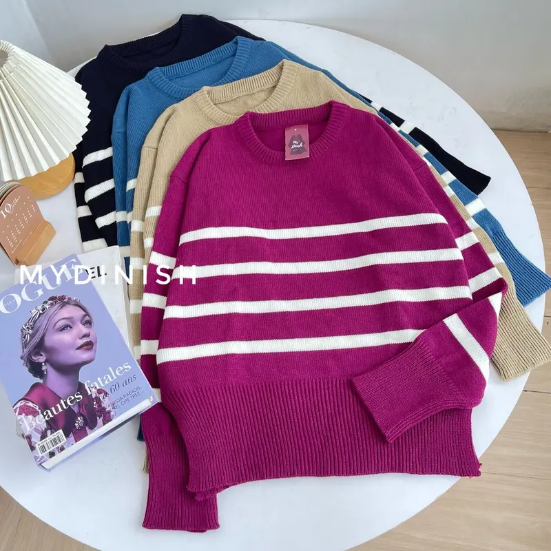 Dinda Blaster Blouse - Atasan Blouse Wanita Bahan Rajut Setrip Baju Nyaman 1