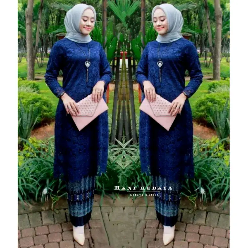 Setelan Kebaya Tunik Brokat Kebaya Modern Rok Plisket Batik Kebaya Wisuda Atasan Kebaya Pesta Kebaya Kondangan  Baju Dress Kebaya Kurung Panjang 1