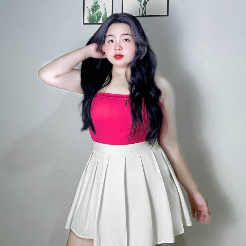 Chân Váy Tennis Bigsize Nữ Xếp Ly Lưng Chun Co Giãn Chất Tuyết Mưa Cao Cấp Có Quần Bảo Hộ - CV10