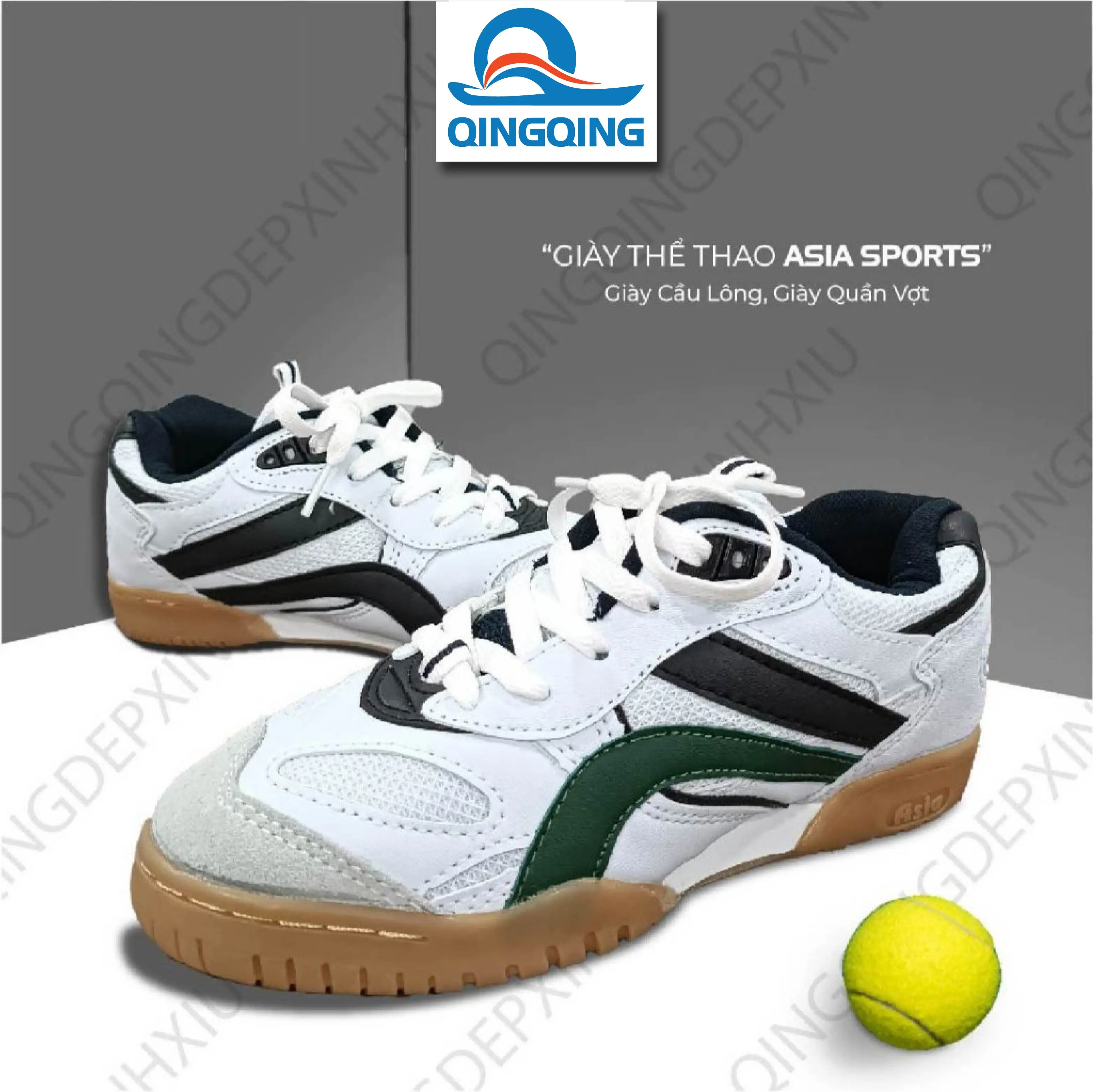 Giày Cầu Lông ASIA, Giày Thể Thao Nam Nữ ASIA đế kếp khâu full Size Chuẩn-  Hàng Chính Hãng MCS02
