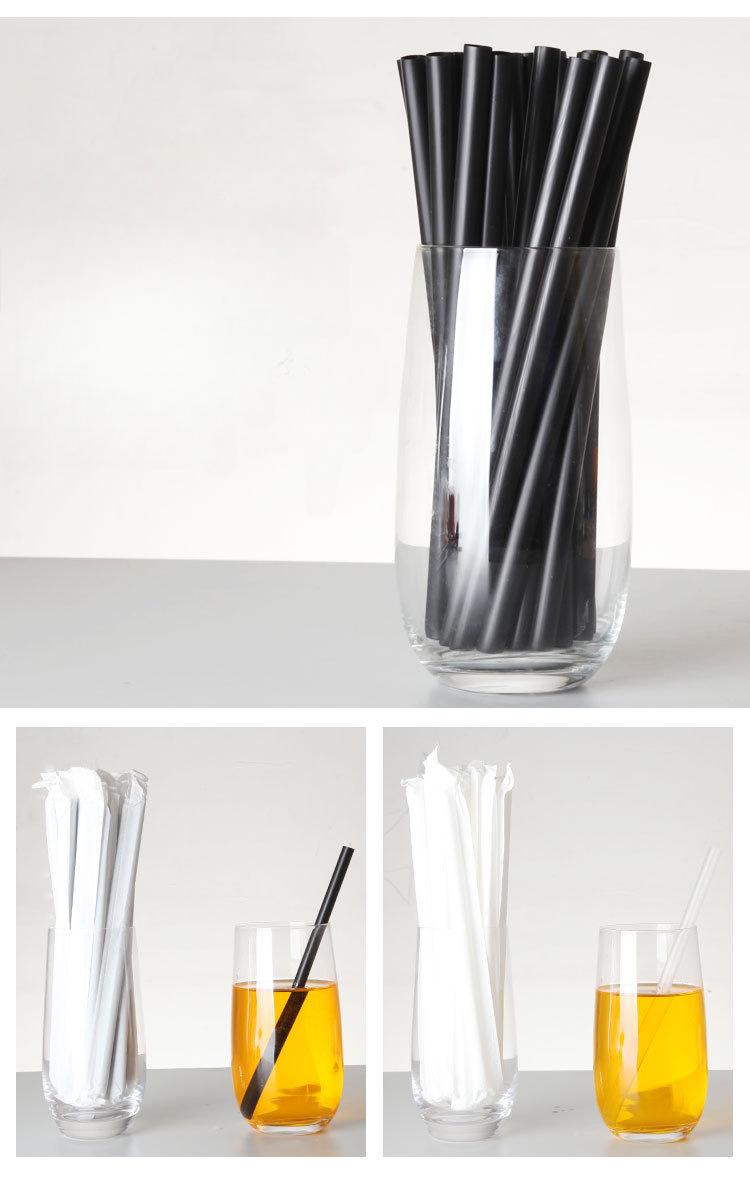 Product Introduction of Independent Paper Packaging Disposable Straw Green Coffee Black Straight Straw Juice Drink Milk Tea Straw Plastic Rietjes 6