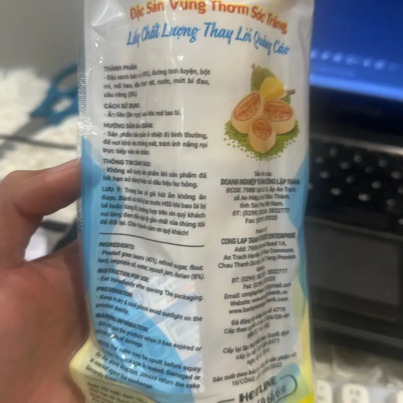 Bánh bía mini  đặc sản sóc trăng. , gói 5 chiếc, tổng khối lượng 100gr 5