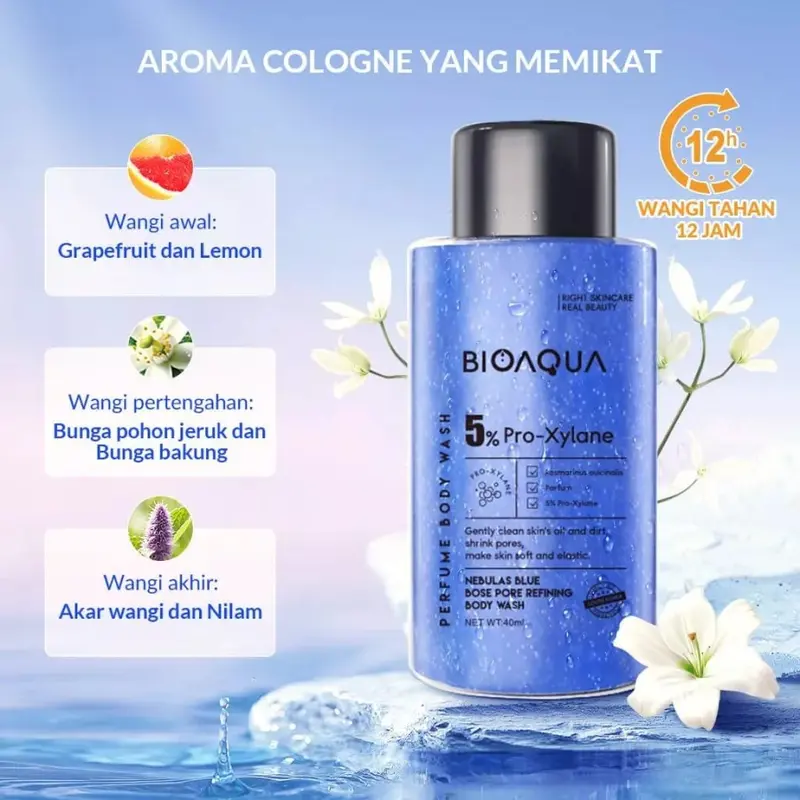 BPOM BIOAQUA Sabun Mandi Cair Sabun 40ml Travel Size Body Wash Shower 2