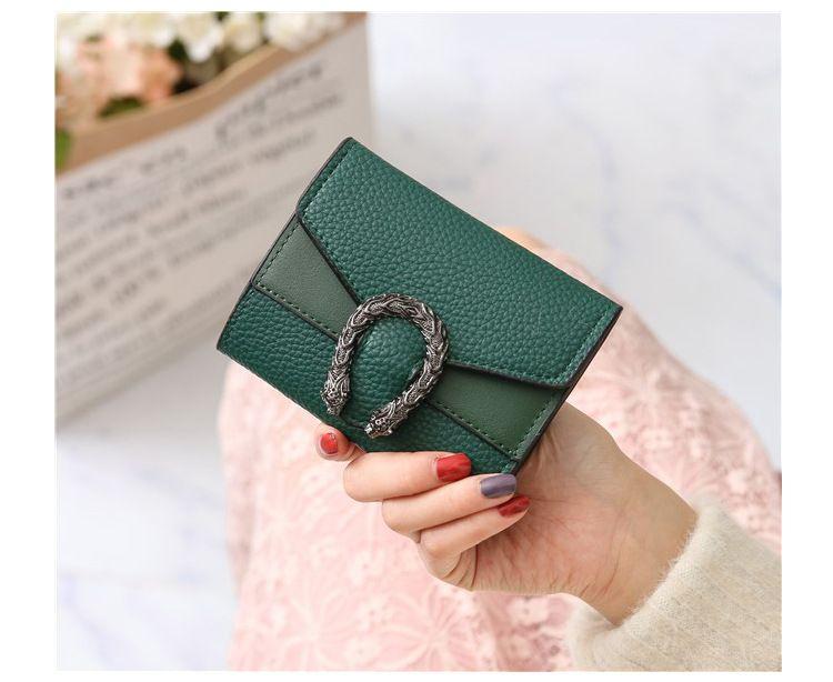 Product Introduction of Ví ngắn phong cách Hàn Quốc, dành cho phụ nữ, có thể gập lại, ví đựng tiền Xu, thiết kế đơn giản và dễ thương, kích thước nhỏ, nhiều khe cắm thẻ, thích hợp cho sinh viên nữ, 1777 Đánh giá tích cực 10