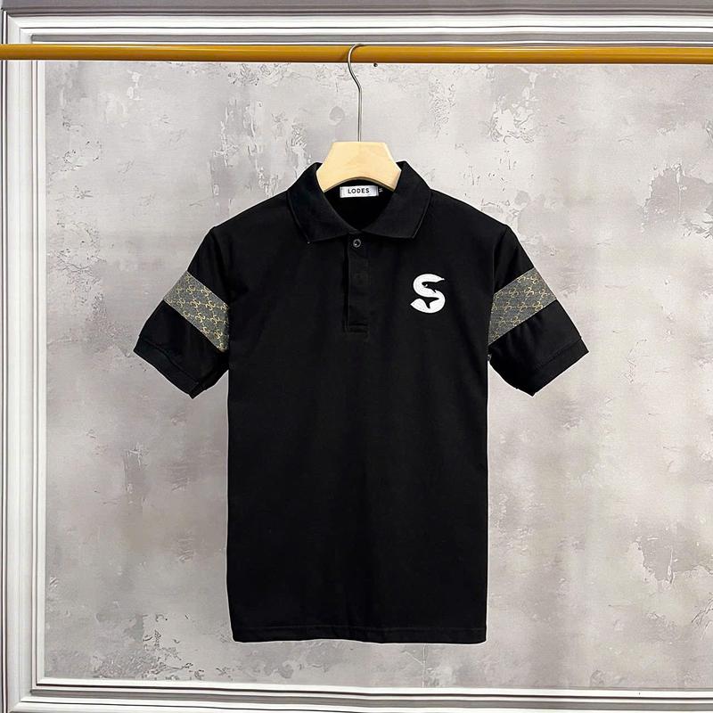 Áo thun polo thêu logo nổi phối viền tay umi chất vải thoáng mát trẻ trung chuẩn form menswear Có Cổ Tre Đen aothun Shirt 3