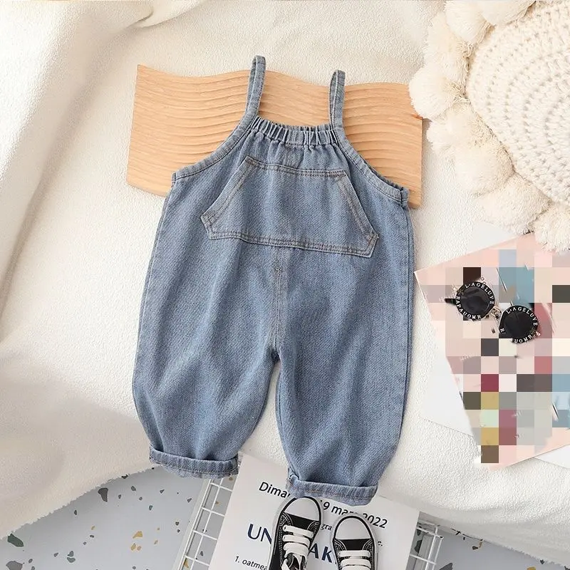 Quần Yếm Denim Mềm Phong Cách Hàn Quốc, Cho Trẻ Em Vào Mùa Xuân Và Mùa Thu, Dành Cho Nam Và Nữ, Thời Trang, Hàng Mới Về Năm 2024