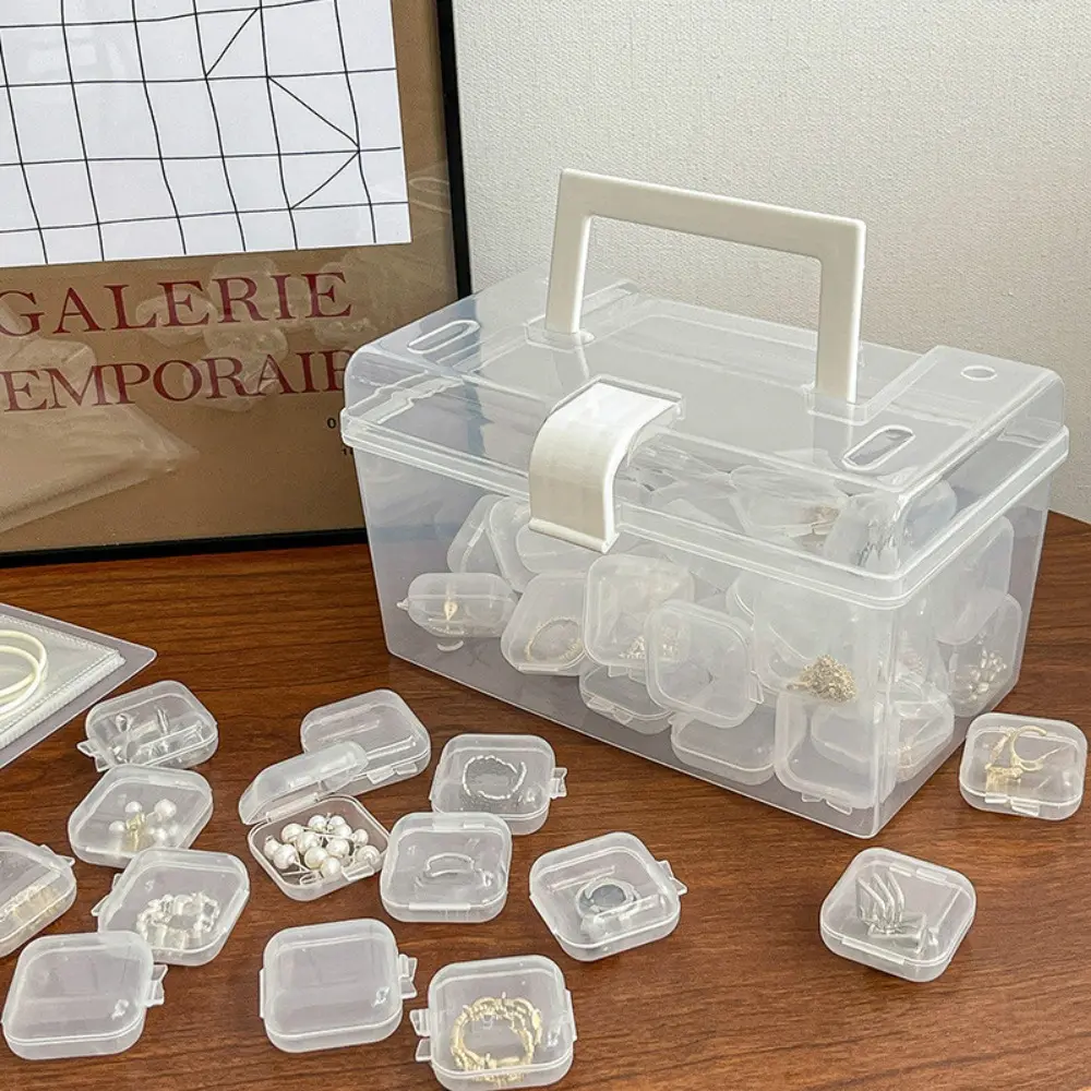 Portable Mini Packaging Plastic Transparent Earrings Boxes Storage Box