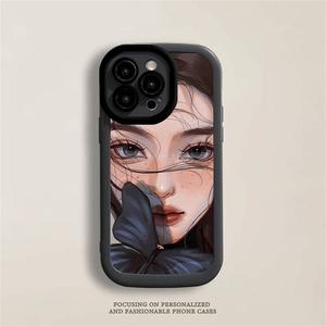 NERZA For Infinix Hot 50 Smart 9 8 Note40 30 12Pro 7 5 50i 40i 30i 30Play P55 Oil Painting Girl Case