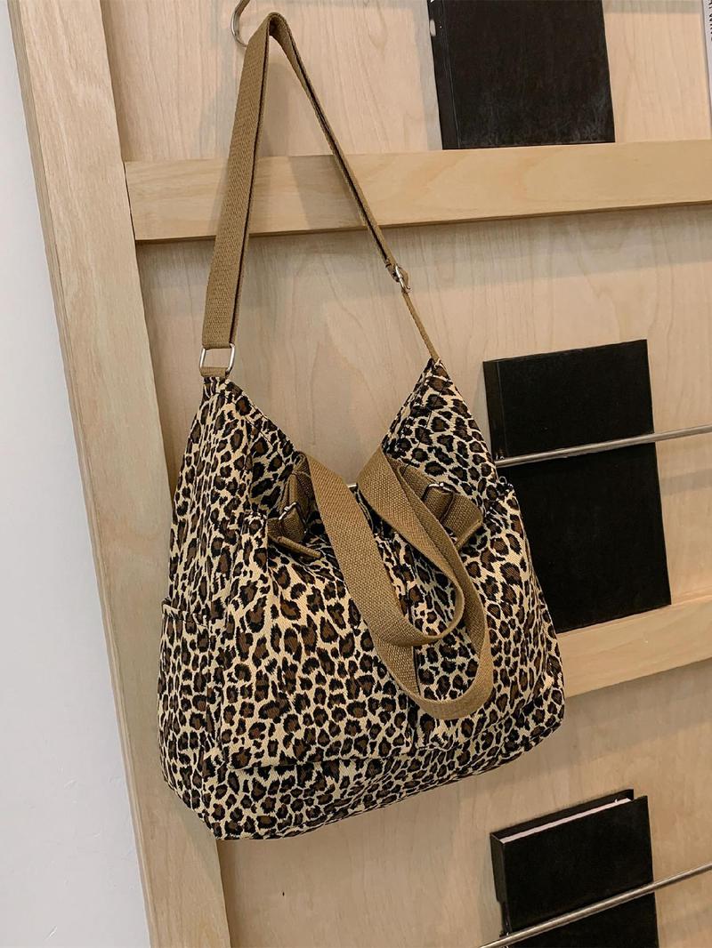 Product Introduction of Fashion Leopard Pattern Tote Bag, Casual Versatile Shoulder Bag for Women, Trendy All-match Bag for Daily Use 2
