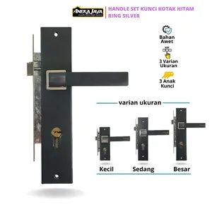 Kunci Pintu Rumah Set Handle Hitam Ukuran Besar Sedang Kecil - Gagang Minimalis Kamar Utama