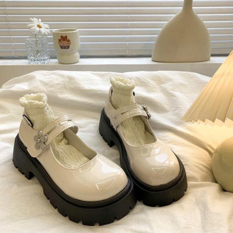 giày nữ giày lolita đế bằng nâng gót thời trang, giày nhà luhana luôn sẵn hàng 7