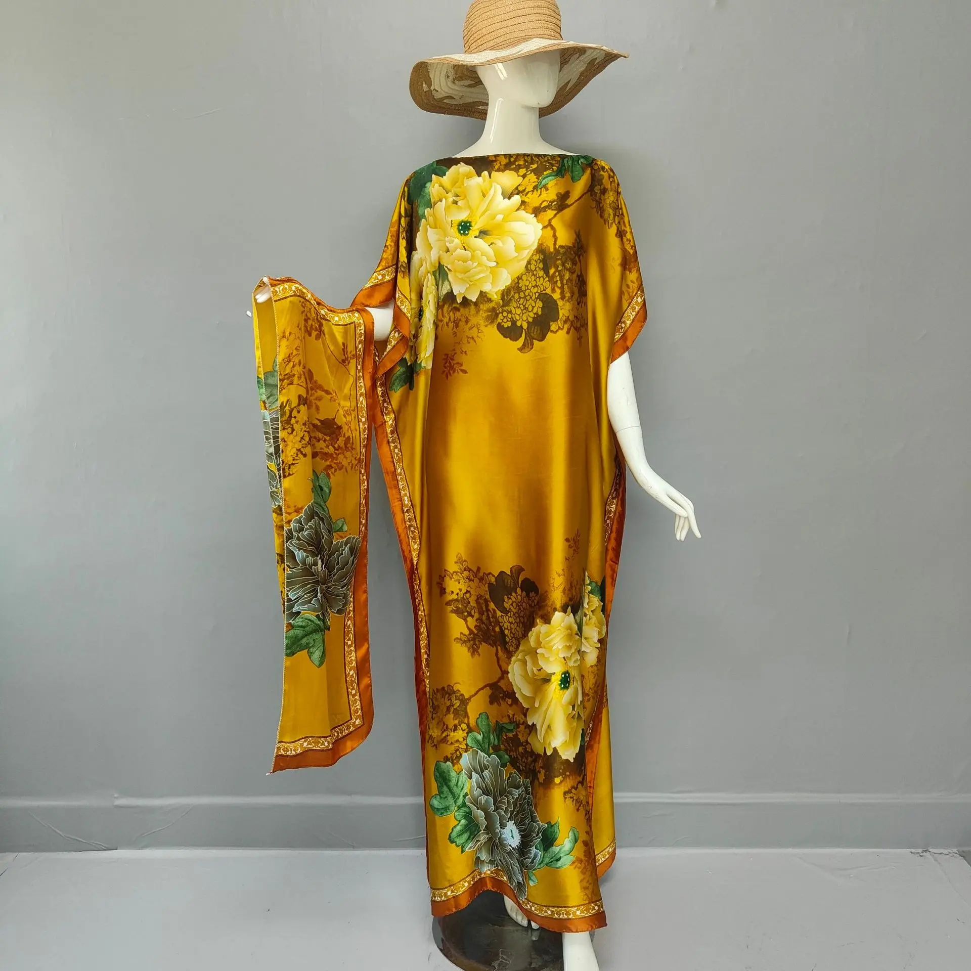 Abaya Lụa Hồi Giáo, Thoải Mái Và Thường Ngày, Ngoại Cỡ, Bộ Hai Mảnh Cho Nữ, Dáng Rộng Rãi Và Rộng Rãi, Kiểu Dáng Ôm