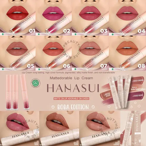 Hanasui Mattedorable Lip Cream Matte | Boba Edition Series | BPOM 0