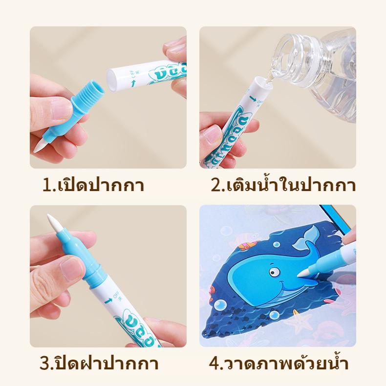Product Introduction of Tiktok recommendation Water Book, children's educational toys, magic water painting, magic pen, reusable, graffiti painting and coloring art, early education, English education, gift 2