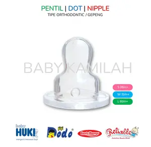 Nipple Dot Gepeng Botol Susu Bayi HUKI DODO LUSTY BUNNY RELIABLE Size S M L XL