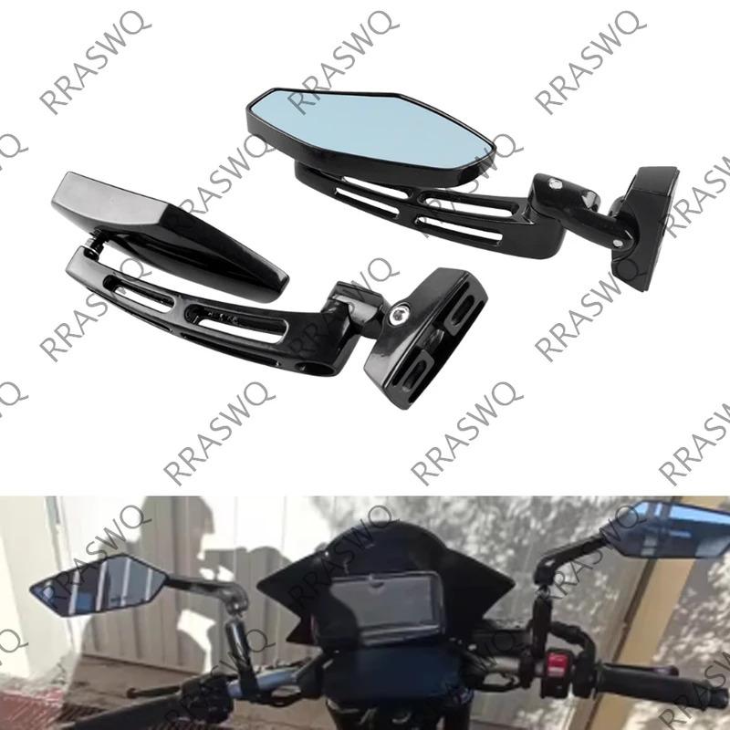 Motorcycle Rear View Side Rearview Wing Mirrors Set For Honda Kawasaki ...