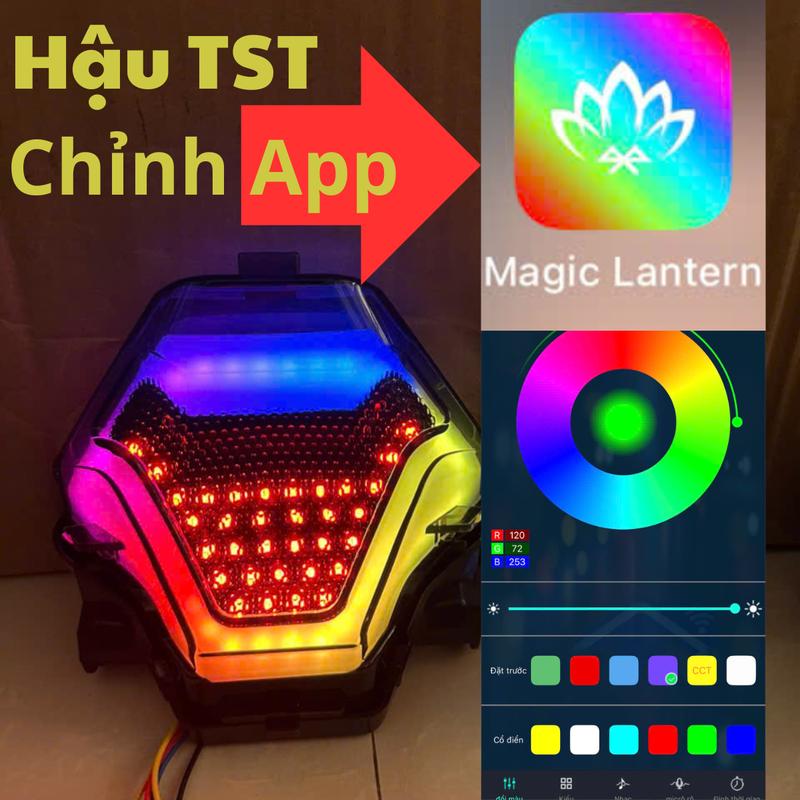 Đèn Hậu TST Exciter 150 Đổi Màu Bằng App Led Lamp (210 Chế Độ Khác Nhau) - Chống Nước, Bi Phụ Kiện Phụ Tùng
