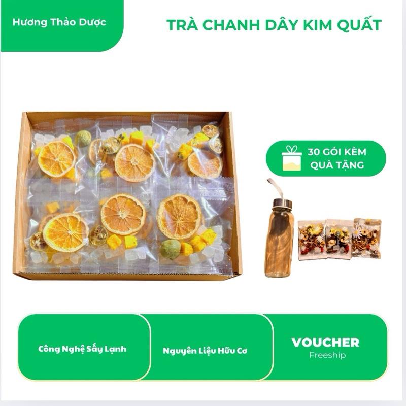 Set Trà Chanh Dây Kim Quất Cam Đường Phèn - Detox Bổ Sung VtmC (Kèm Quà Tặng) Tea Chanh Leo