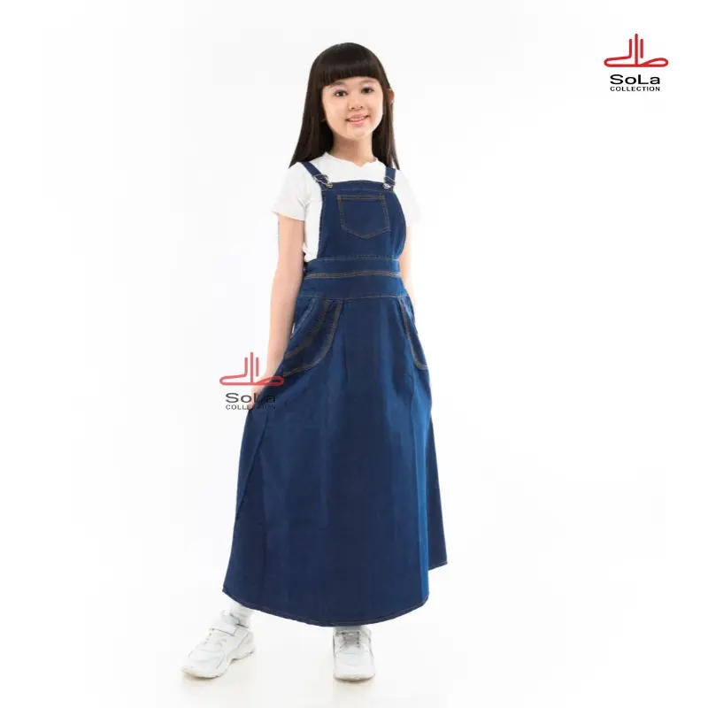 Sola - Overall Rok Temy Jeans Anak Usia 6-11 Tahun Warna Navy Fashion 0