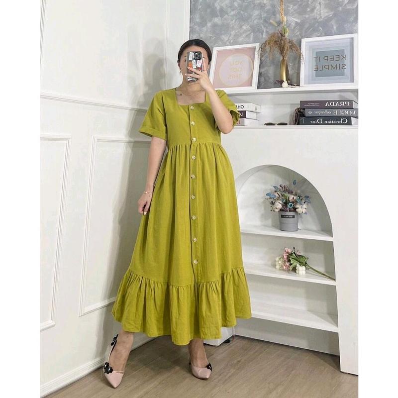 Daster Crincle Kancing// Dress Wanita bumil busui frendly// Daster kekinian by batik pradana Kain Lembut 2