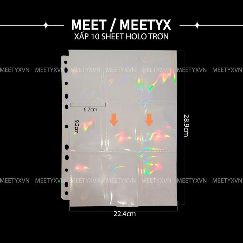 SHEET MEET YX HOLOGRAM 9 Ô ĐỰNG CARD CHO BÌA A4 (11 LỖ) 0