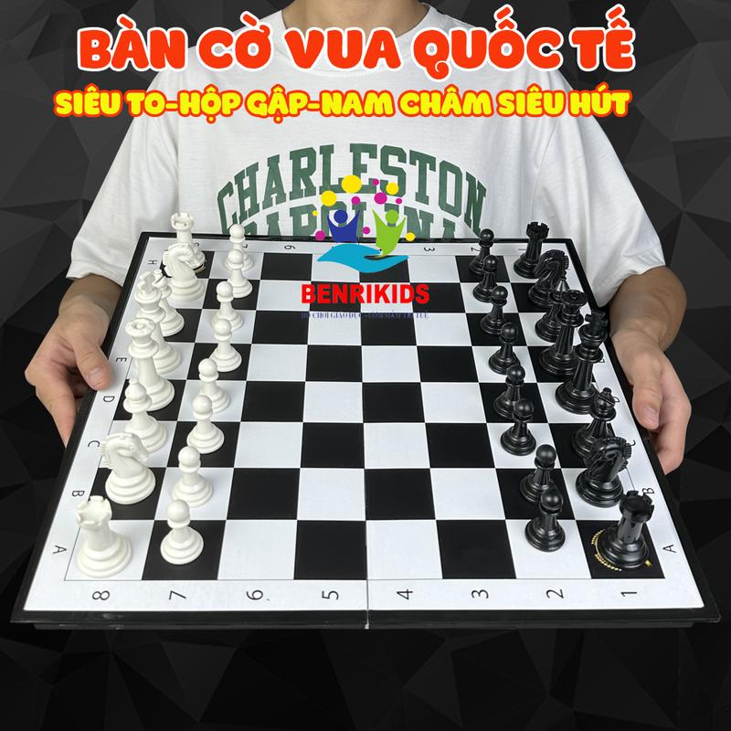 Bàn Cờ Vua Siêu To Khổng Lồ Có Nam Châm Siêu Hút Bàn Gập Kiêm Hộp Đựng Tiện Lợi Board Game