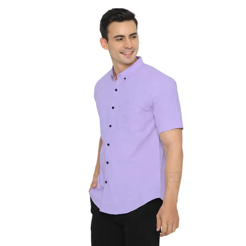 Helten Kemeja Kasual Pria Warna Merahbata Teracota Lengan Pendek Comfort Slim Katun Tekstur Distro Casual Slimfit Baju 5