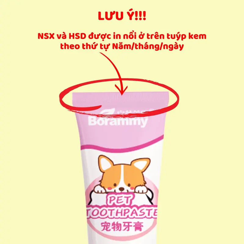Kem đánh răng cho chó mèo Borammy kèm bàn chải đánh răng thú cưng - Piko Petshop 1