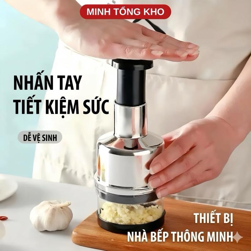 Máy Bằm Tỏi Ớt Đa Năng Dụng Cụ Xay Bằm Tỏi Ớt Hành Gừng Bằng Tay luoi Inox Sắc Bén Xay Nhanh Đều Nhỏ Gọn Tiện Lợi A1