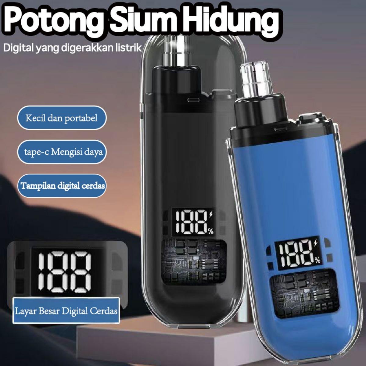 Pencukur Hidung & Telinga Elektrik - Trimmer Profesional 3-in-1, Anti Sakit dan Aman, Cocok untuk Keluarga