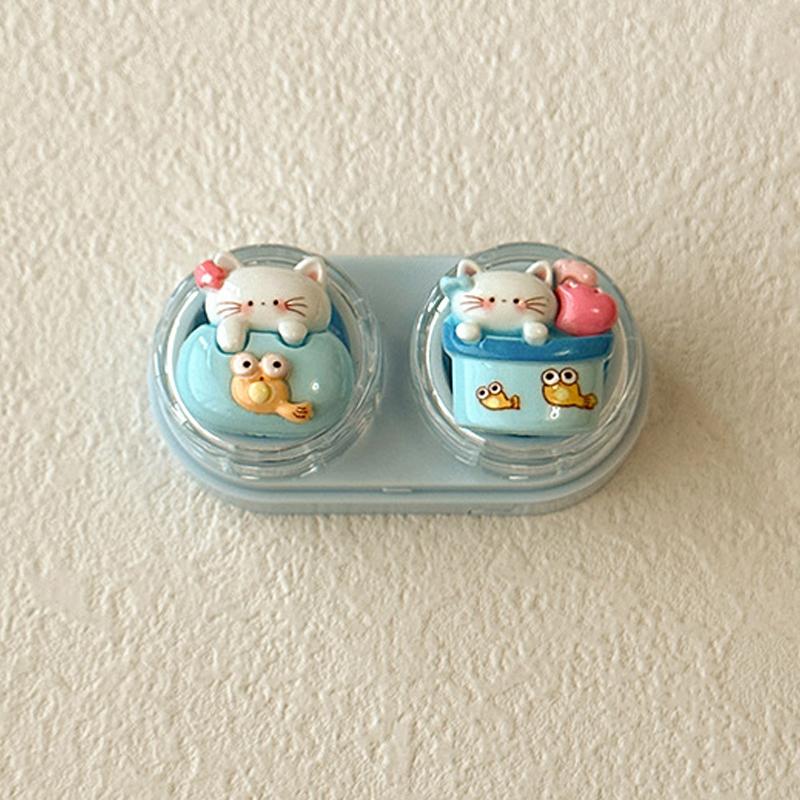 Product Introduction of Cute Contact Lens Case Portable Drawer-type Contact Lens Case With Tweezers And Suction Stick Cute Cartoon Animal Case 21