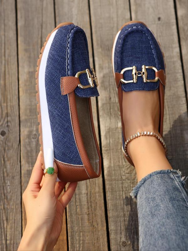 Women's Fashionable Solid Color Slip on Flats, 1 Pair Casual Comfortable Round Toe Flat Shoes for Women & Girls, All-match Commuter Shoes for Work & Daily Use 1