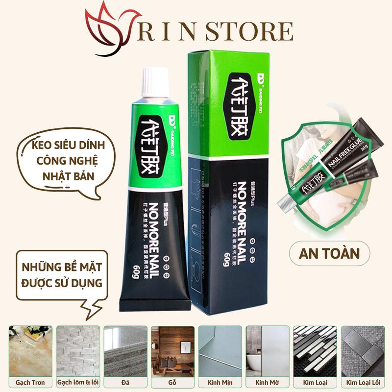 Keo Siêu Dính Công Nghệ Nhật Bản Tuýp 20g 60g Tường Dán Giày Gỗ Thuỷ Tinh Đa Năng Chống Thấm Nước RIN