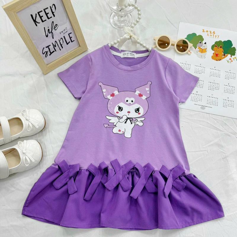 Váy nơ xòe kuromi phối 2 màu 2