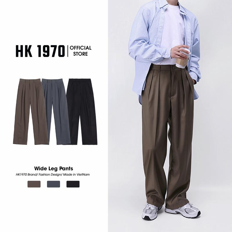 Quần Âu Nam Ống Rộng Xếp Ly Vải Ruby Mềm Mịn Thoáng Mát Dài Ong Cao Cấp Q196 Menswear