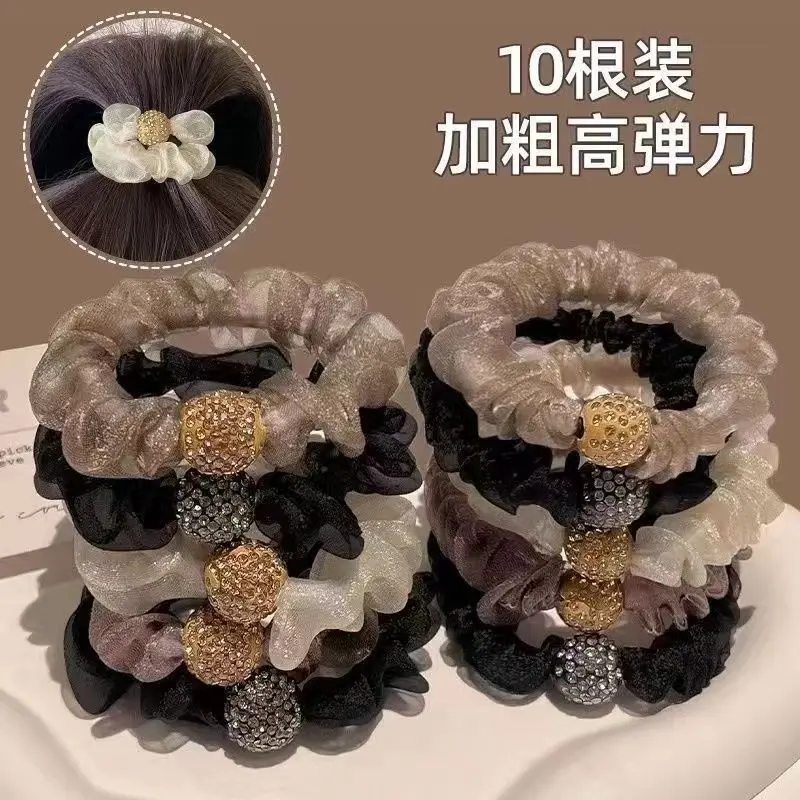 Hair Tie High Elasticity High Aesthetic Internet Celebrity Durable High Elasticity Hair Tie High Aesthetic Adult Hair Rope Shiny