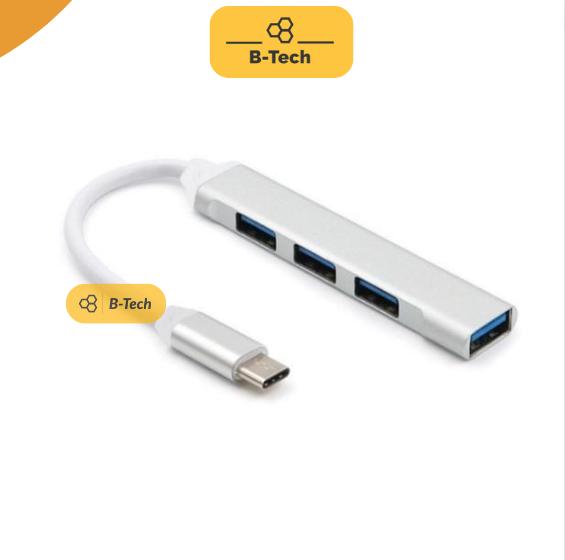 USB hub type C/A OTG USB 3.0 tốc độ cao, bộ chia cổng usb, mở rộng 4 cổng cho laptop PC macbook - BTech B-Tech