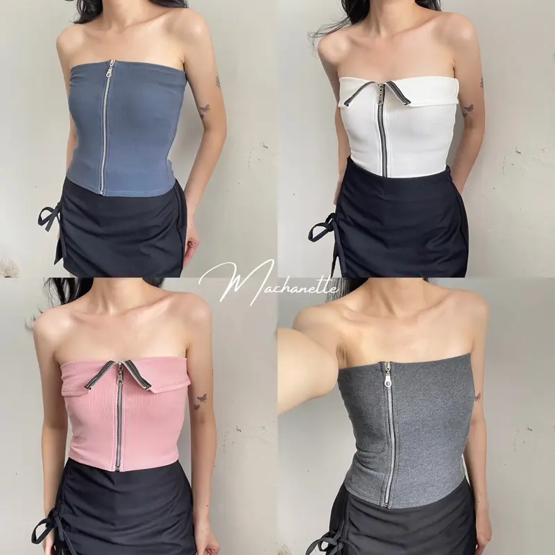 Noni Top | Atasan Tube Top Kemben Rib Knit Premium Wanita Big Size 0