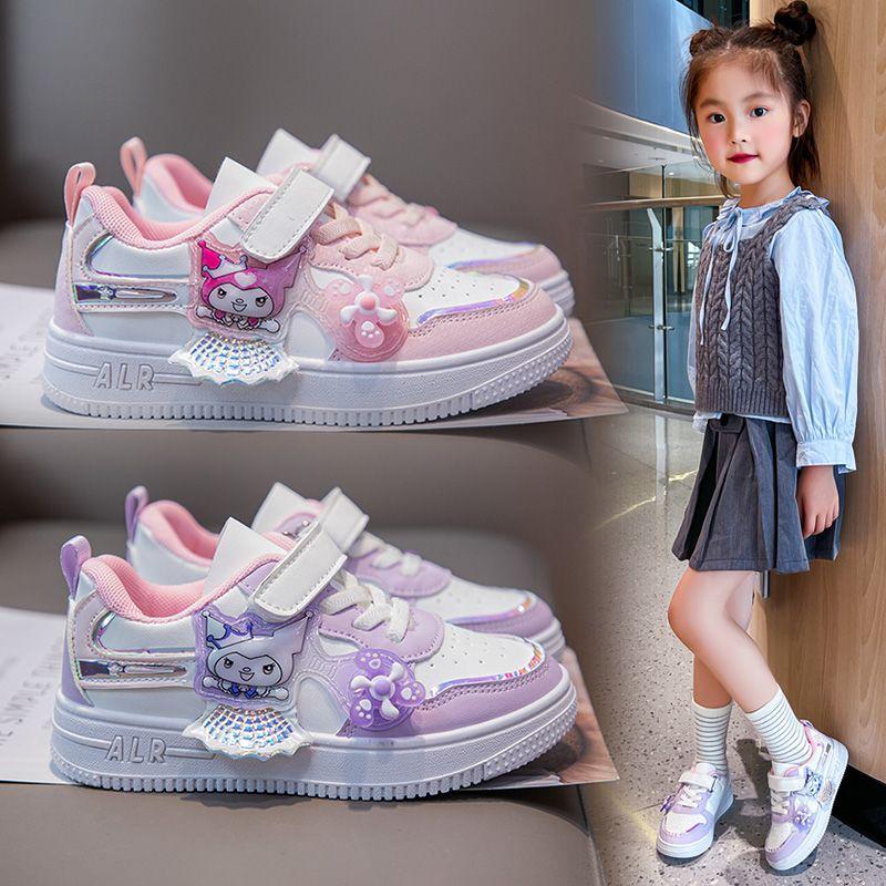 Giày Bé Gái, Clow M, Giày Trượt ván, Đế Mềm, Thoáng Khí, Giày Thể Thao, Thích Hợp Cho Mùa Lò Xo Và Mùa Thu, Cho Học Sinh Nữ, Hàng Mới Về Năm 2024, HK giày  kuromi  bé  gái 0