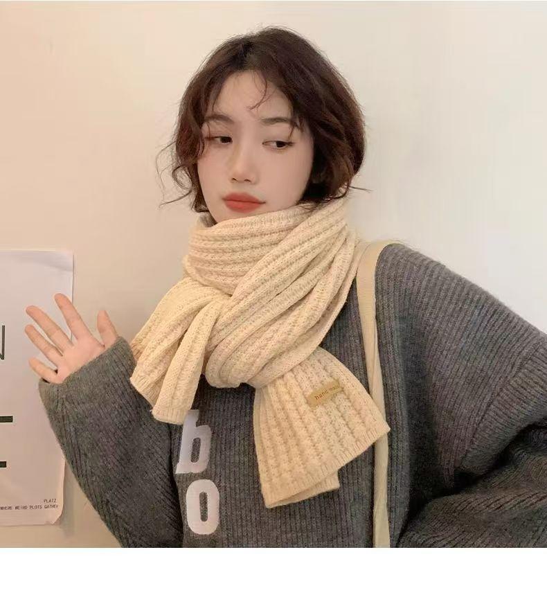 Product Introduction of Women's Wool Knitted Scarf Autumn and Winter Korean Style All-Matching Thickened Warm Shawl Atmosphere High Sense Student Scarf Fashion 12