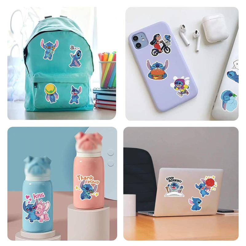 Product Introduction of Cartoon Stitch Diamond Art Painting Sticker, 1 Set DIY Diamond Arts Painting Sticker, DIY Decorative Art Picture for Home Bedroom, Christmas Gift 3
