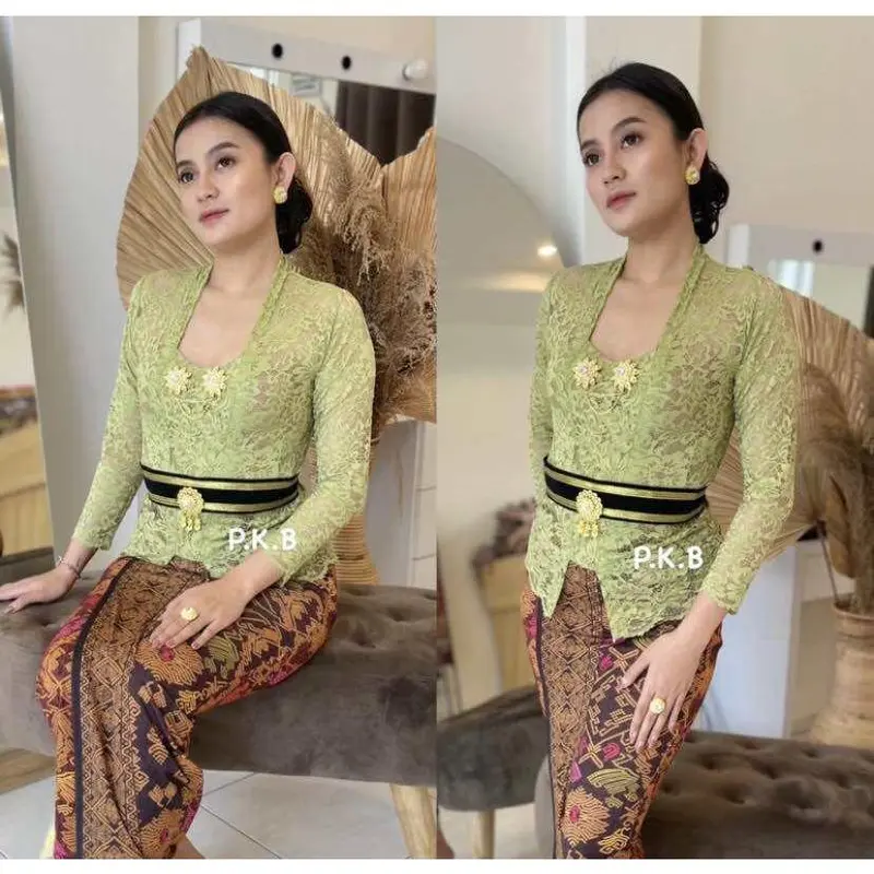 (TERLARIS KEBAYA) Kebaya brokat bali sofia strait kutubaru atasan kebaya lengan panjang tanpa kancing termurah dan terlaris 5