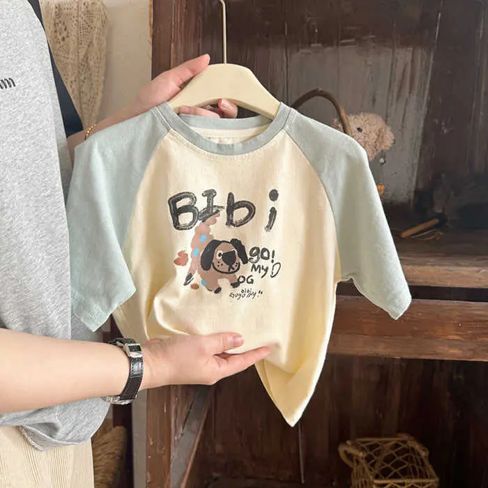 Áo Thun Raglan Hoạt Hình, Cho Bé Trai, ngắn Tay, Mỏng Và Thường Ngày, Quần Đùi Trẻ Em, Dáng Rộng, Thích Hợp Cho Thể Thao, Bộ Đồ Hai Mảnh, Thời Trang 3