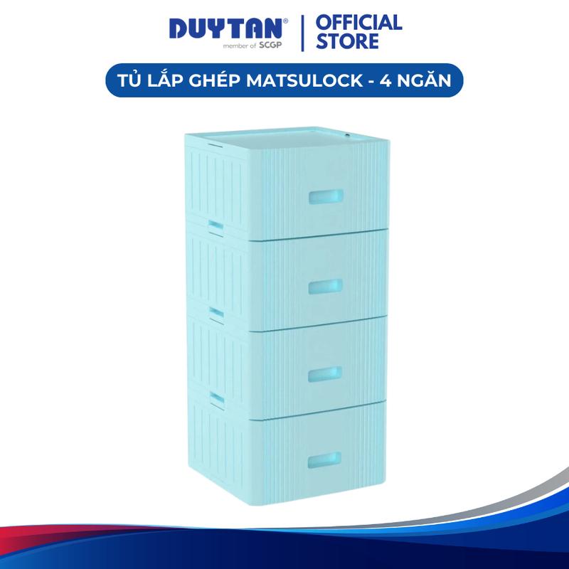 Tủ lắp ghép Matsu Lock 4 Ngăn, tủ nhựa cao cấp, 4 ngăn tủ tháo lắp dễ dàng, đa năng và tiện lợi, tủ nhựa đựng quần áo, vật dụng gia đình nhựa đa sắc tủ